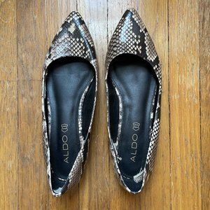ALDO SNAKE SKIN FLATS SHOES
